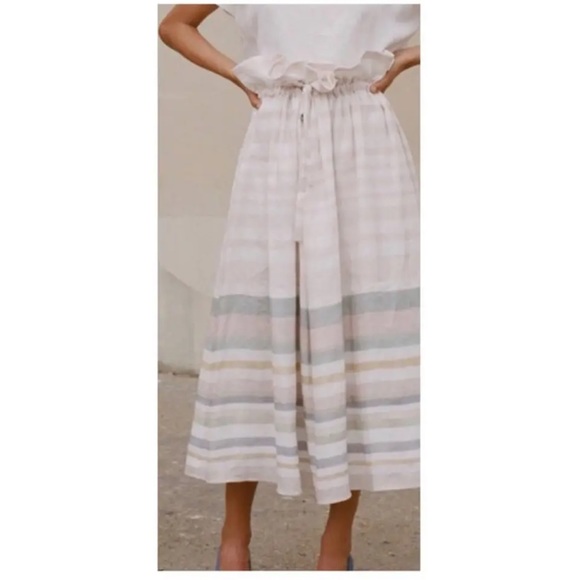 Mara Hoffman Pastel Striped Midi Skirt - Picture 2 of 7